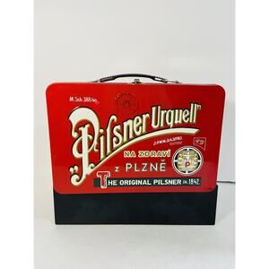 PILSNER URQUELL Beer Red Metal Tin Lunch Box